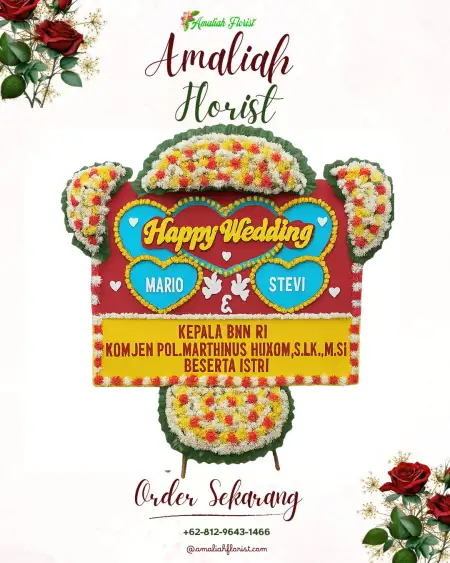 Papan Bunga Pernikahan Setia